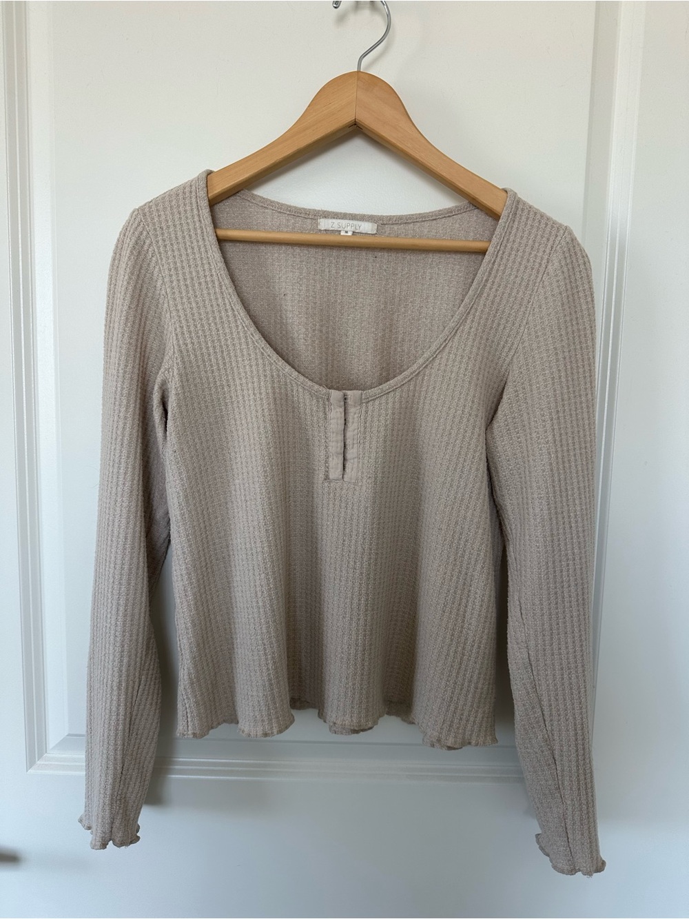 Z Supply Beige waffle-weave top